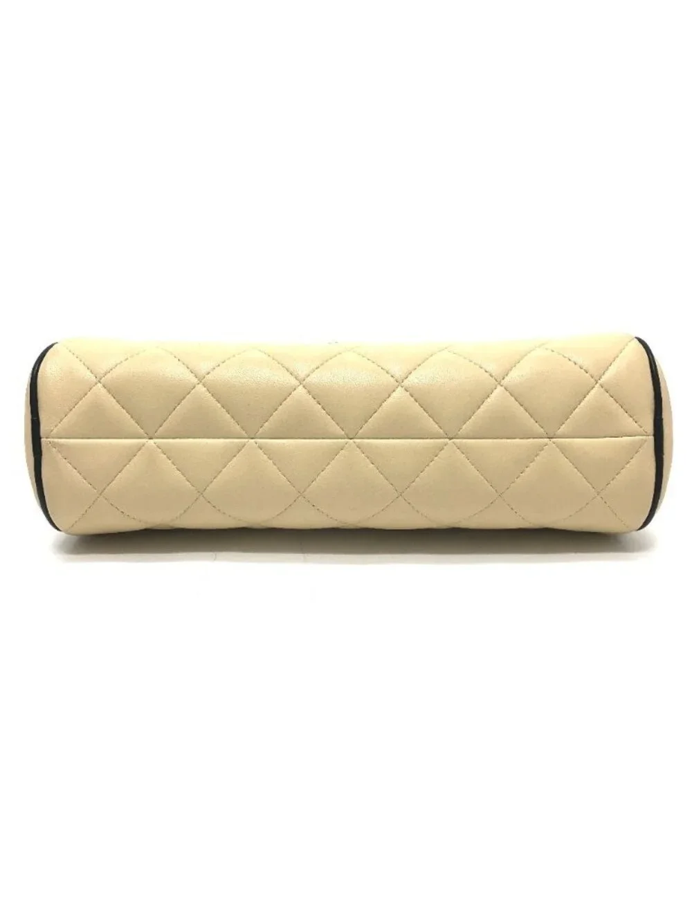 Chanel Shoulder Bag Chain Clutch Lambskin Beige